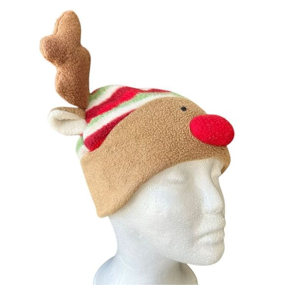 Toddler Fleece Reindeer Beanie Hat, OS - Picture 7 of 7